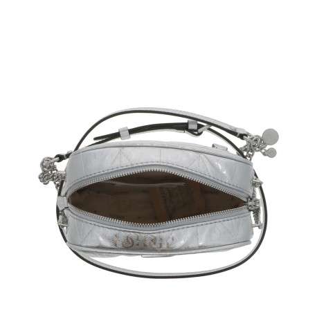 Sac bandoulière argent imprimé avec une petite poche à l'arrière - Image 4
