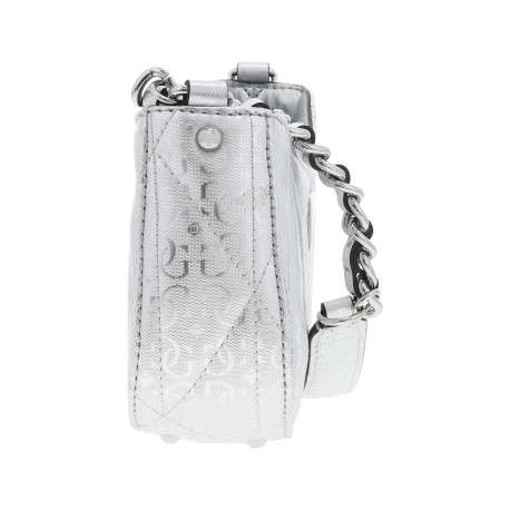 Sac argent imprimé avec une fermeture zippée et des patins de protection - Image 2
