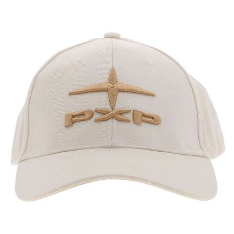 Casquette en coton écrue unie avec logo iconique brodé sur le devant