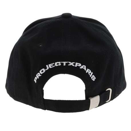 Casquette en coton noire unie avec logo iconique brodé à l'avant en blanc - Image 2