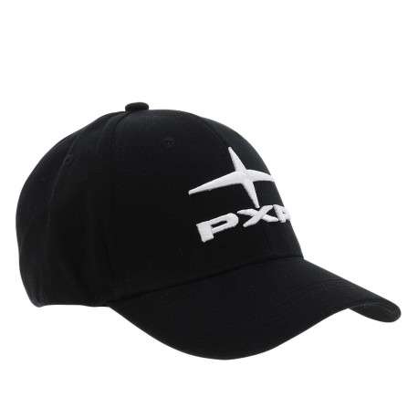 Casquette en coton noire unie avec logo iconique brodé à l'avant en blanc - Image 3