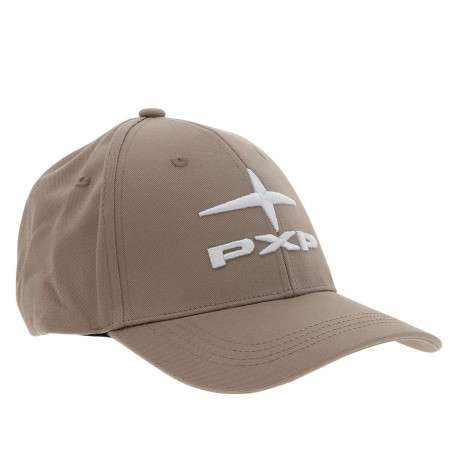 Casquette en coton taupe unie avec logo iconique brodé à l'avant en blanc - Image 3