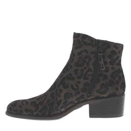 Boots en cuir léopard avec semelle à talon décroché moyen et à zip