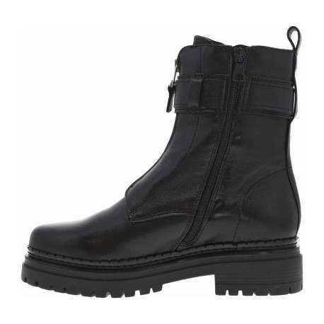 Bottines en cuir noires à talon décroché bas avec fermeture zippée