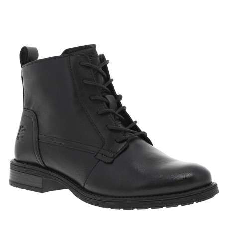 Boots en cuir noires à talon décroché bas et fermeture zippée - Image 3