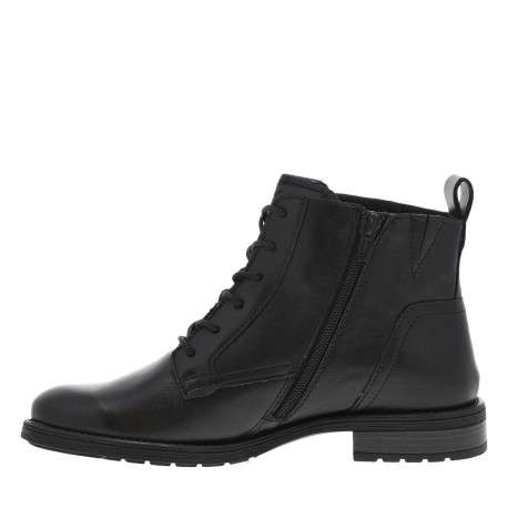 Boots en cuir noires à talon décroché bas et fermeture zippée
