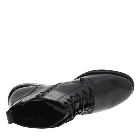 Boots en cuir noires à talon décroché bas et fermeture zippée - Image 4