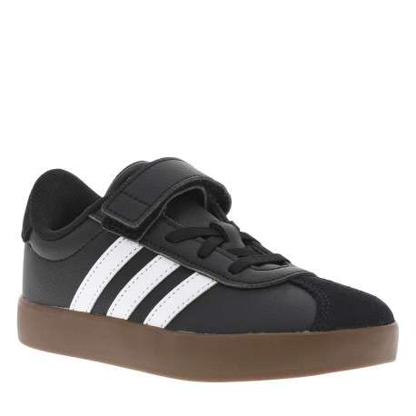 Baskets en cuir noires avec talon plat et fermeture à velcro - Image 3