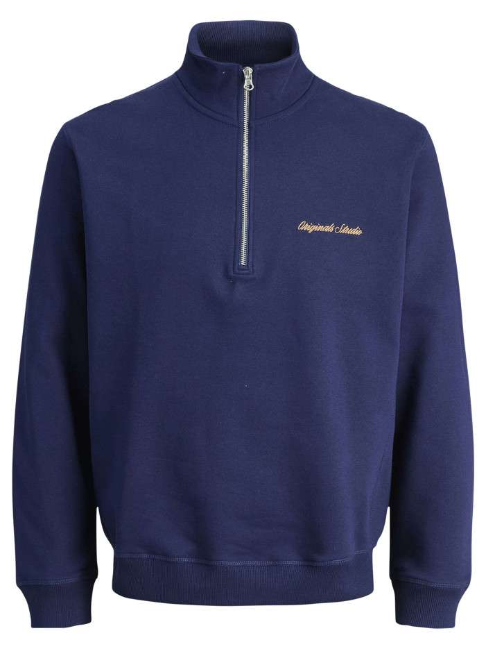 Sweat en coton marine uni...