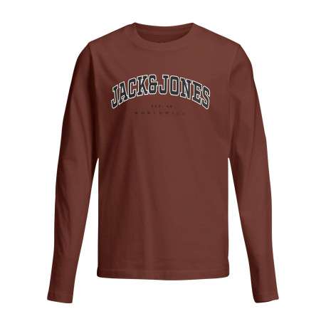 T-shirt en coton brique uni avec une coupe droite et un col rond