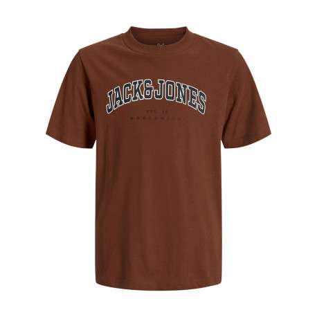 T-shirt en coton brique uni avec une coupe droite et nom iconique