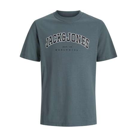T-shirt en coton gris uni avec une coupe droite et un col rond