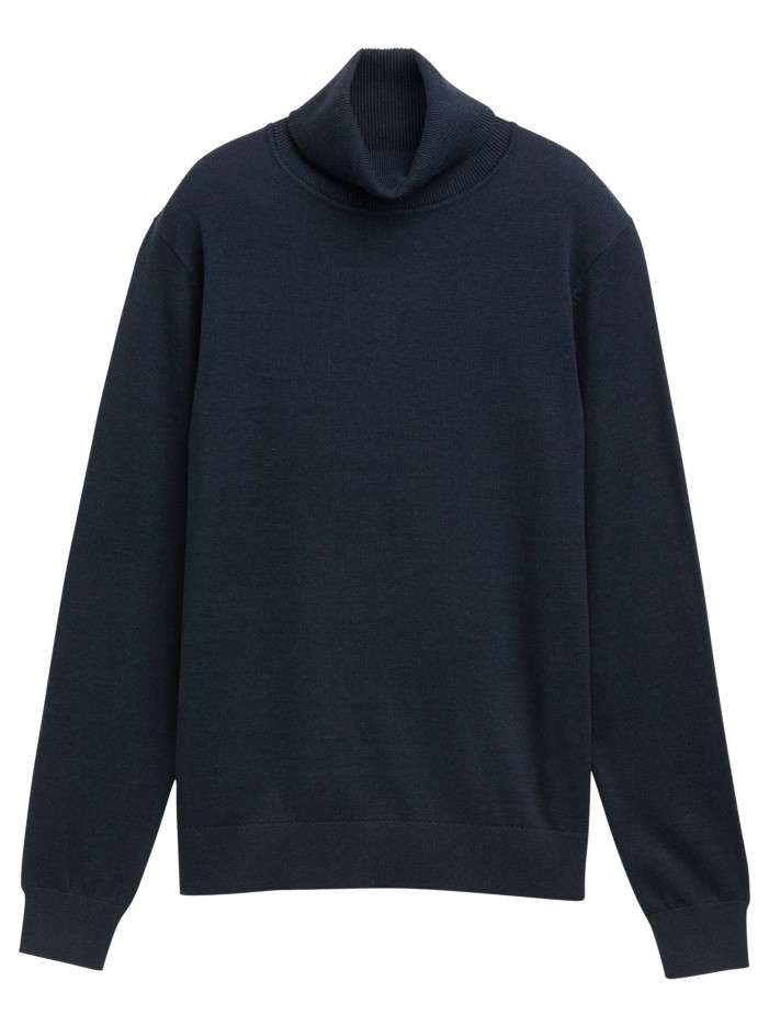 Pull en coton marine uni...
