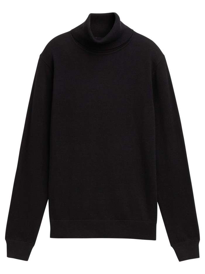 Pull en coton noir uni avec...