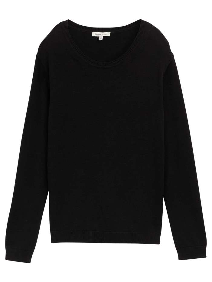 Pull en coton marine uni...