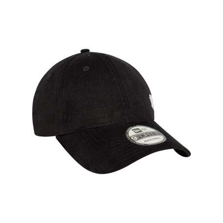 Casquette strapback noire unie en coton avec logo NY brodé en blanc - Image 3