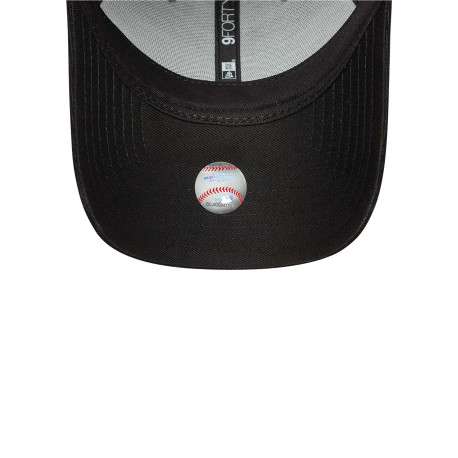 Casquette strapback noire unie en coton avec logo NY brodé en blanc - Image 5