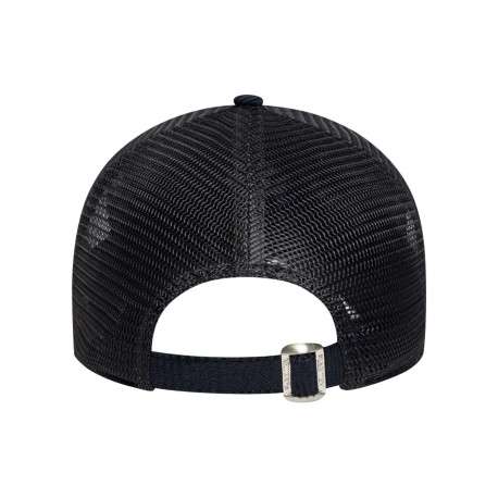 Casquette trucker marine unie en velours côtelé avec logo NY brodé - Image 4