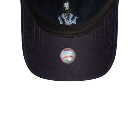 Casquette trucker marine unie en velours côtelé avec logo NY brodé - Image 5