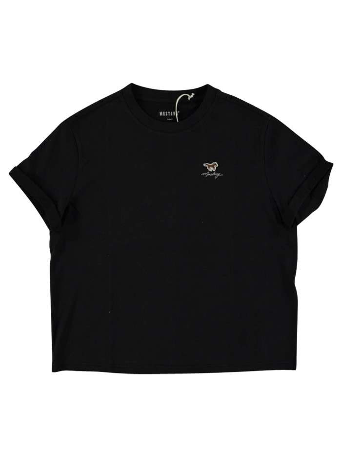 T-shirt en coton noir uni à...