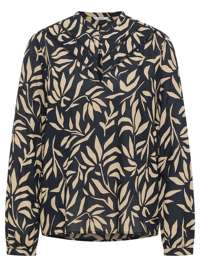 Blouse noire et taupe ornée...
