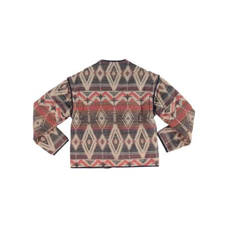 Veste en coton multicolore ornée de motifs ethniques avec un col v - Image 2