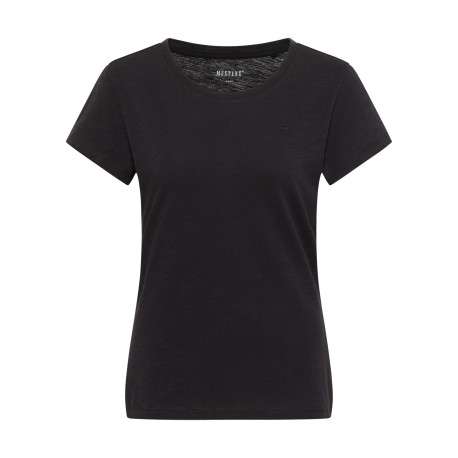 T-shirt en coton noir uni avec un col rond et des manches courtes