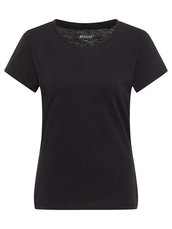 T-shirt en coton noir uni...
