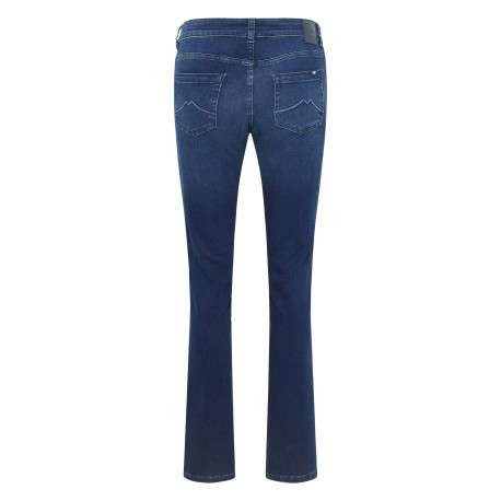 Jean en coton indigo coupe droite avec fermeture par glissière et bouton - Image 2