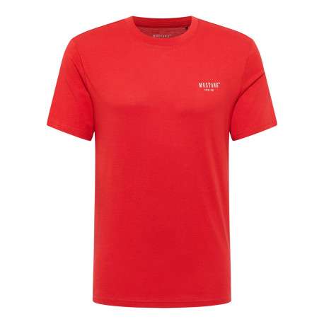 T-shirt en coton rouge uni avec un col rond et des manches courtes