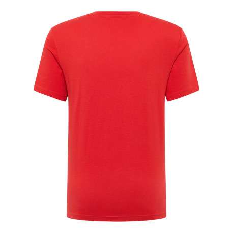 T-shirt en coton rouge uni avec un col rond et des manches courtes - Image 2