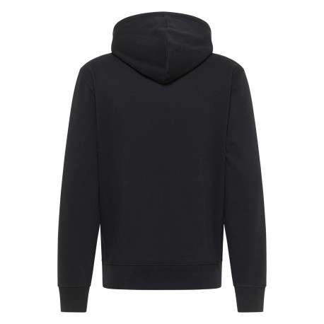 Sweat en coton noir avec un col à capuche et cordon de serrage - Image 2