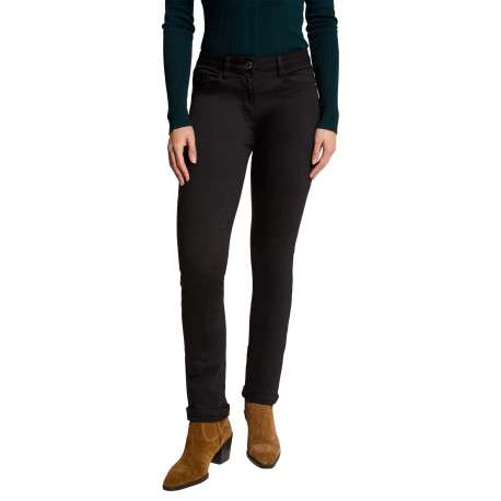 Pantalon 5 Poches noir uni à coupe slim avec des rivets chromés - Image 3