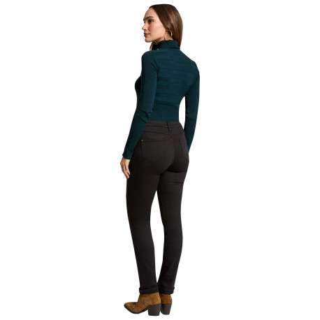 Pantalon 5 Poches noir uni à coupe slim avec des rivets chromés - Image 4