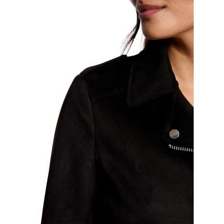 Veste perfecto noir en suédine à coupe droite avec un col à revers - Image 5