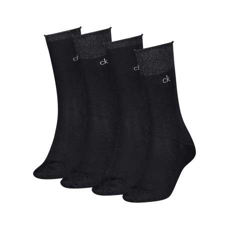 Lot de 4 paires de chaussettes hautes en coton mélangé noires unies