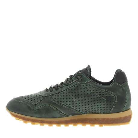 Baskets running kaki avec semelle à talon plat et lacets élastiqués