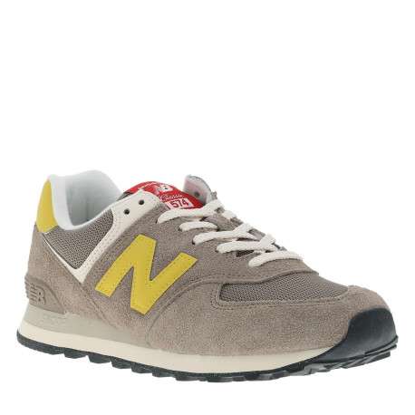 Baskets multisport en cuir taupe avec semelle crantée et fermeture à lacets - Image 3