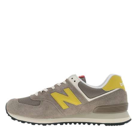 Baskets multisport en cuir taupe avec semelle crantée et fermeture à lacets