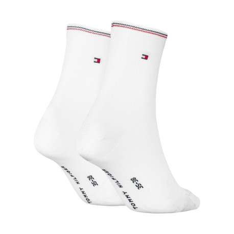 Lot de 2 paires de chaussettes hautes blanches en coton mélangé - Image 2