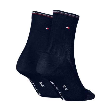 Lot de 2 paires de chaussettes hautes bleu marine en coton mélangé - Image 2