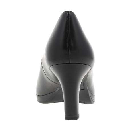 Éscarpins en cuir noir avec un talon à décroché haut effet bois - Image 7