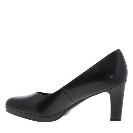 Éscarpins en cuir noir avec un talon à décroché haut effet bois - Image 3