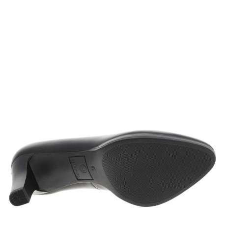 Éscarpins en cuir noir avec un talon à décroché haut effet bois - Image 6