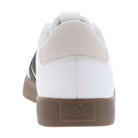 Tennis blanches avec semelle à talon plat avec empiècements en cuir nubuck - Image 7