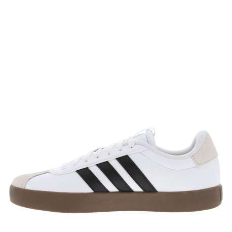 Tennis blanches avec semelle à talon plat avec empiècements en cuir nubuck - Image 3