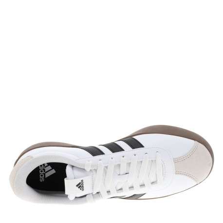 Tennis blanches avec semelle à talon plat avec empiècements en cuir nubuck - Image 5