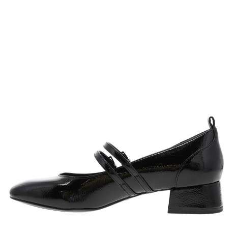Ballerines noires vernies à bout carré et à talon décroché bas - Image 3