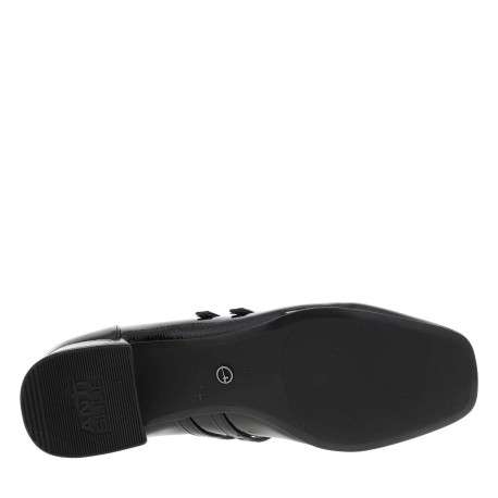 Ballerines noires vernies à bout carré et à talon décroché bas - Image 6
