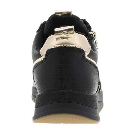 Baskets running noires pailletées à lacets avec semelle à talon plat - Image 7